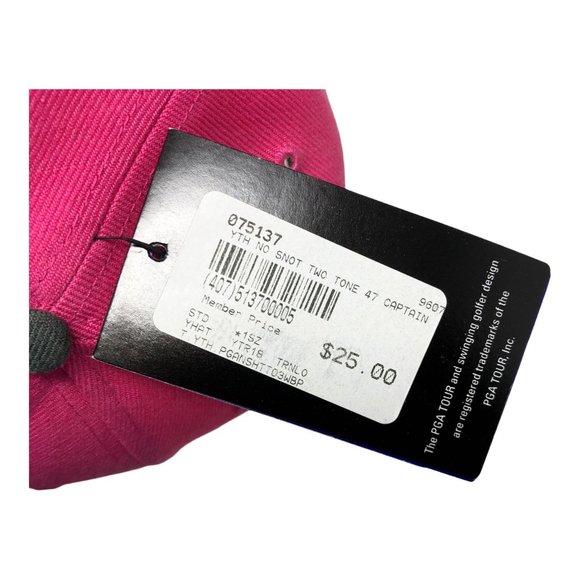 PGA Tour Youth Hat Adjustable SnapBack Pink Gray The Players 47 Captain Kids - Picture 7 of 7
